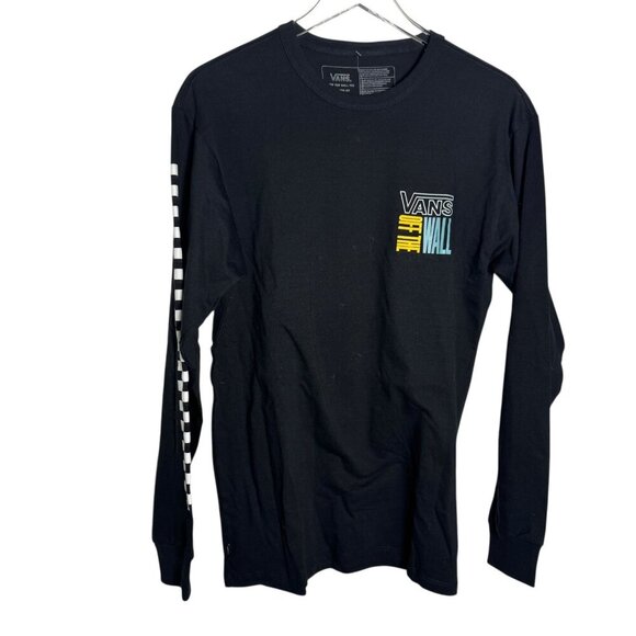 Vans Off the Wall Stacked Made Long Sleeve Shirt mens Medium black NWT - Picture 1 of 10